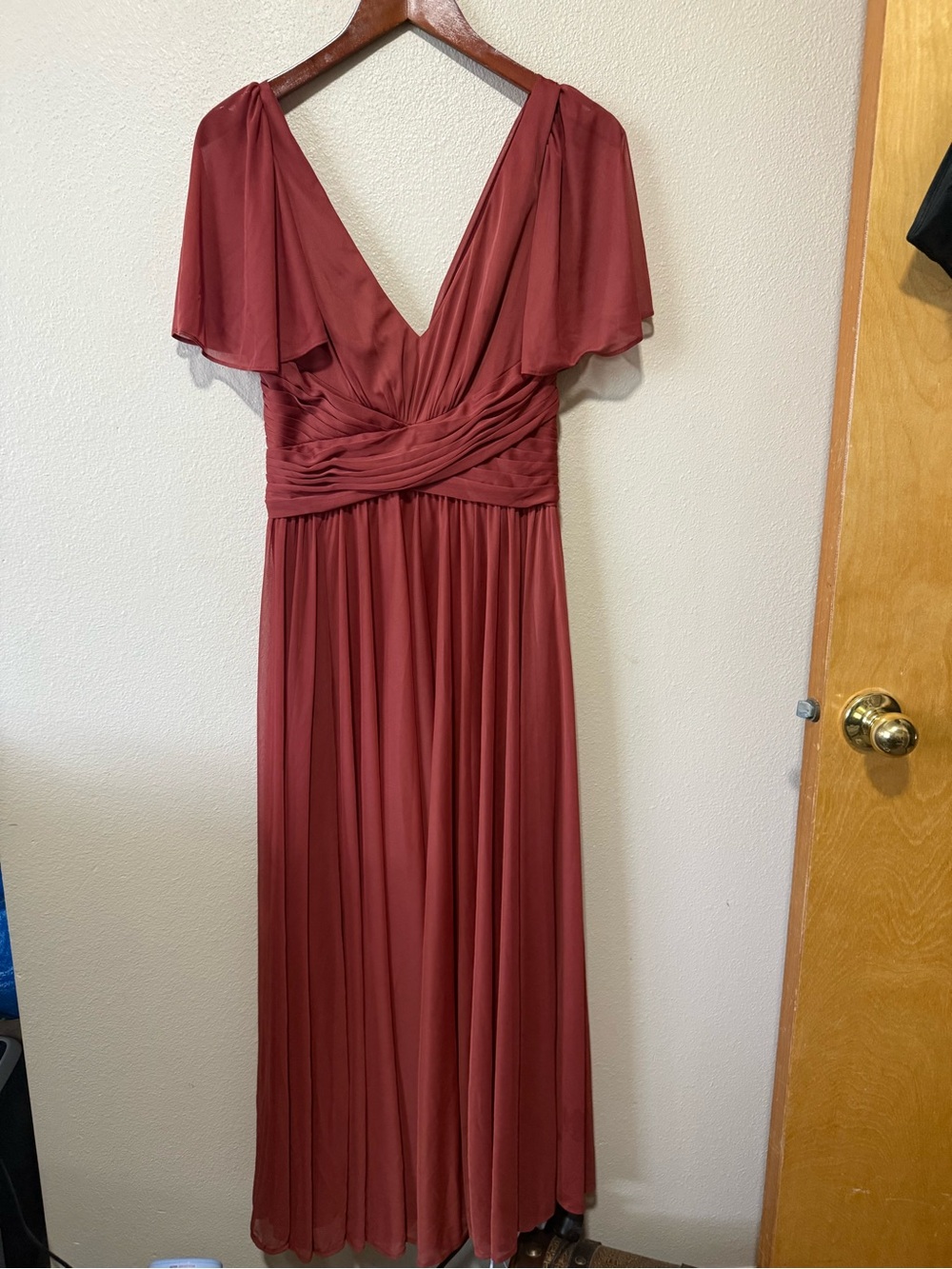 Celebrate It Deep V Maxi Dress in Dusty Rose
